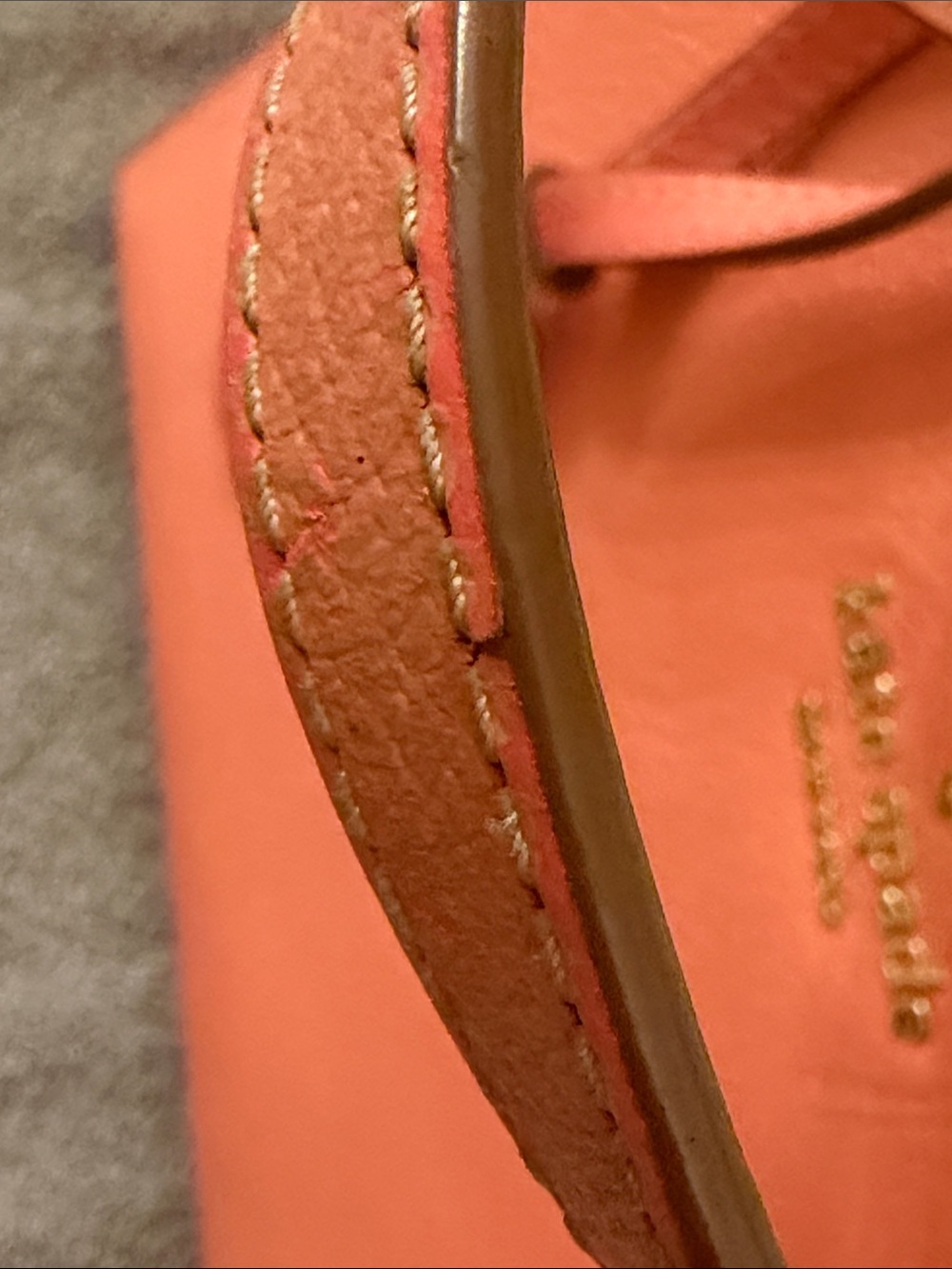 kate spade Coral-Peach Leather Satchel with Removable Strap - Picture 12 of 13
